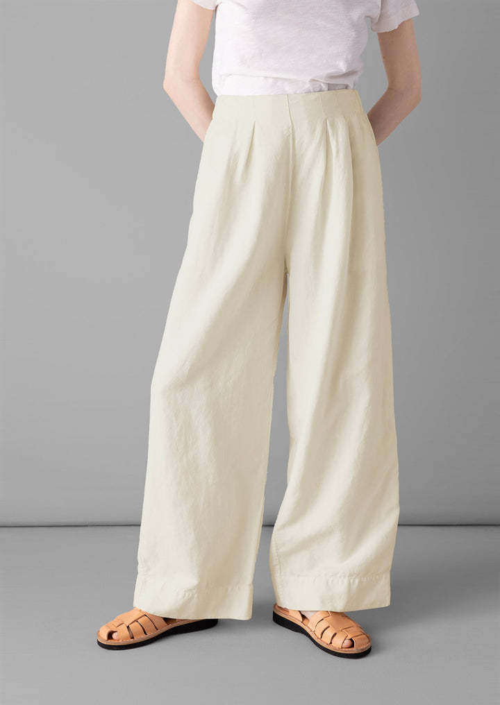 Corinne Cotton Linen Wide Leg Trousers