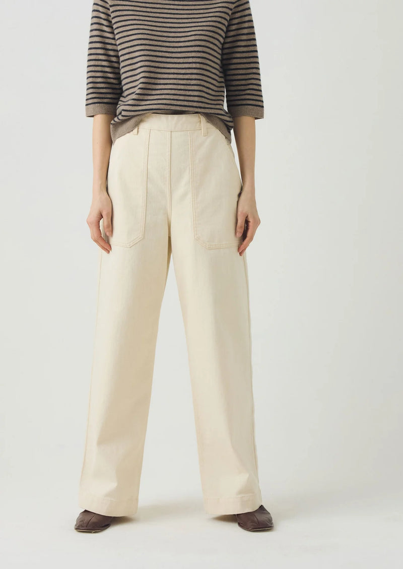 Annie Ecru Denim Full Length Trousers