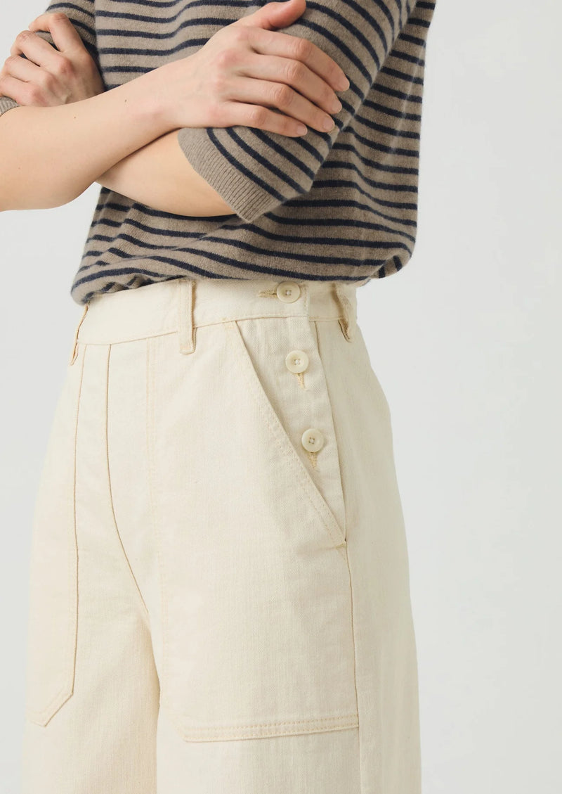 Annie Ecru Denim Full Length Trousers