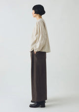 Wool Broken Herringbone Pleat Front Trousers