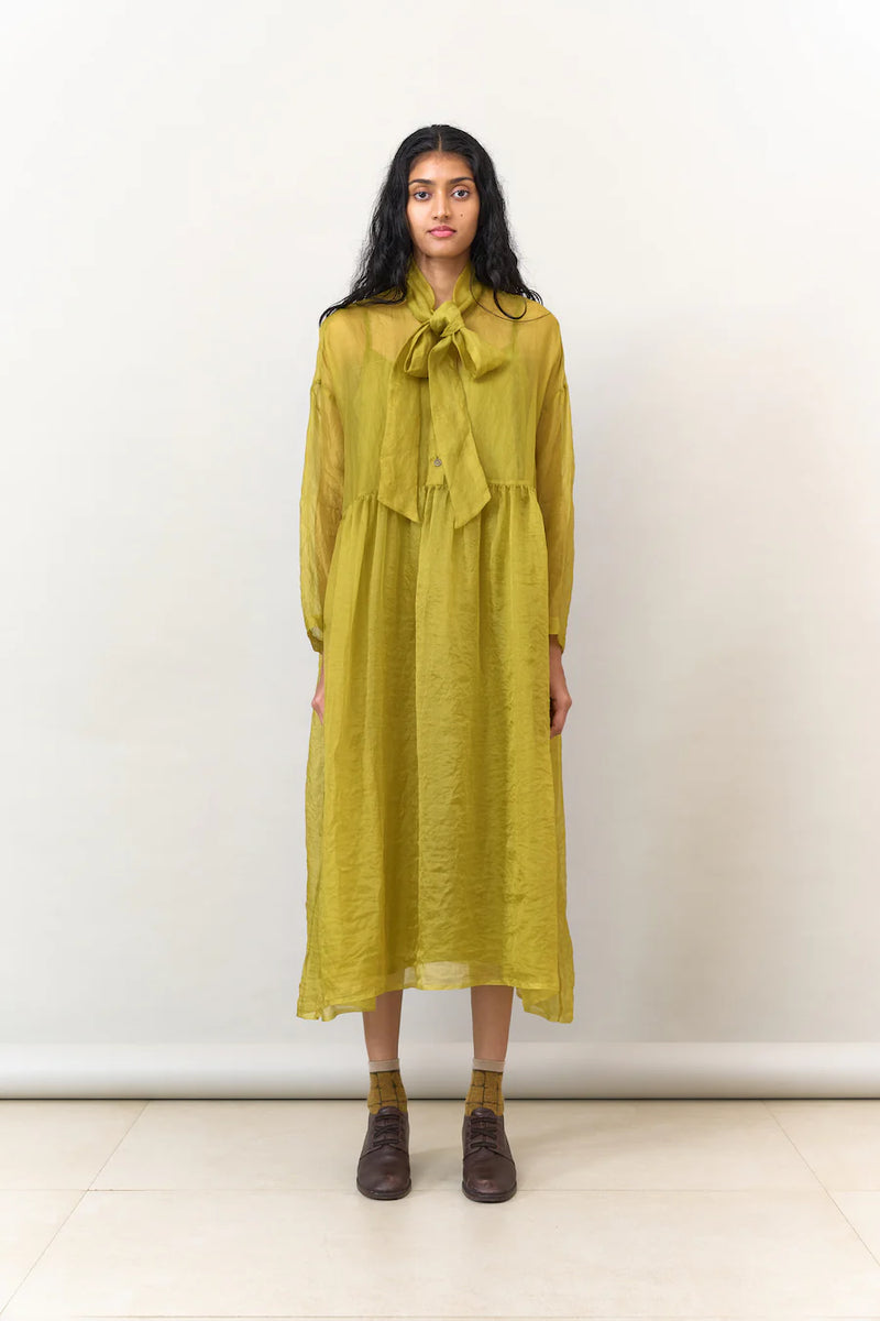 Aouli Sheer Dress, Citrine