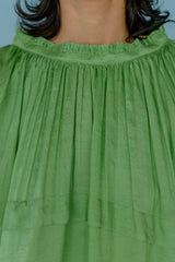 Astrid Pleated Blouse, Shamrock Green