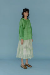 Astrid Pleated Blouse, Shamrock Green