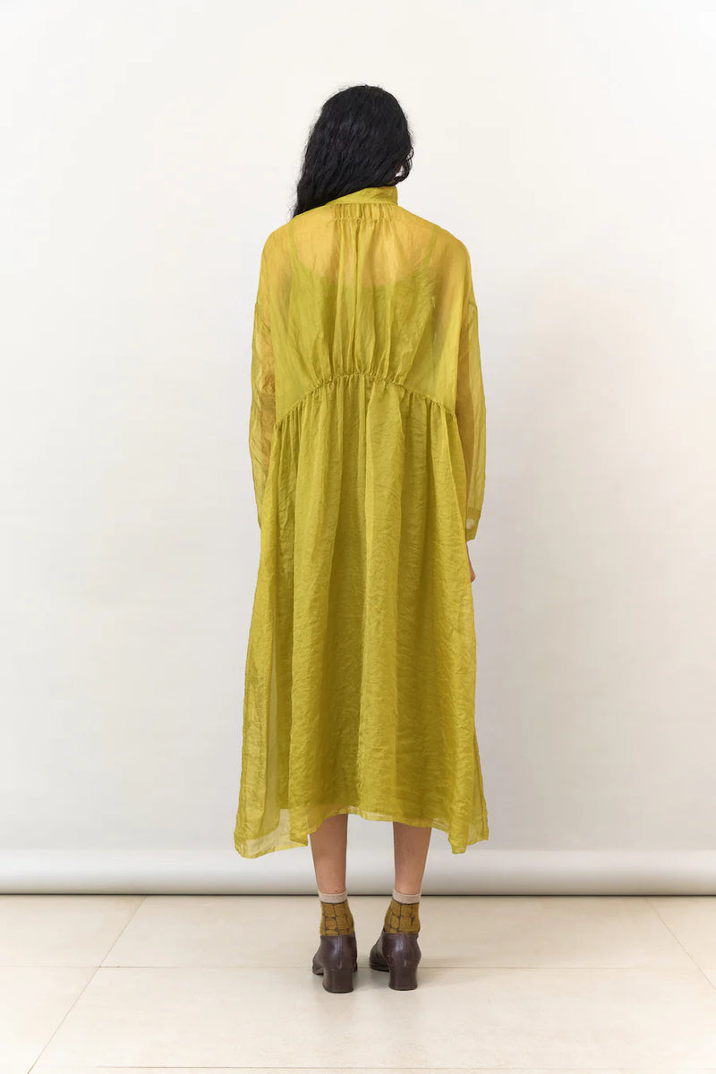 Aouli Sheer Dress, Citrine