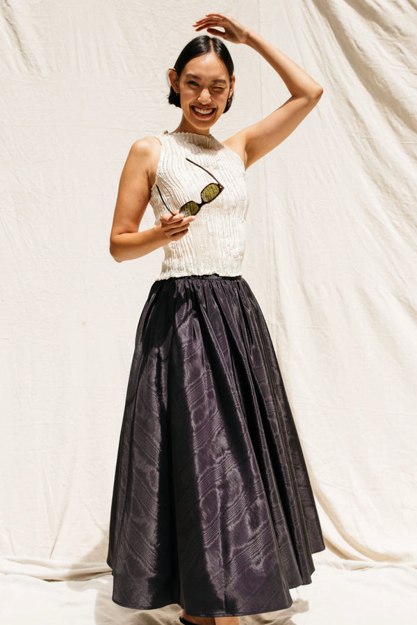 The Puff Skirt, Black Moire