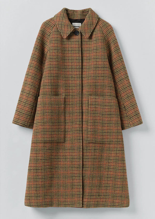 Vibrant Check Wool Coat, Multi