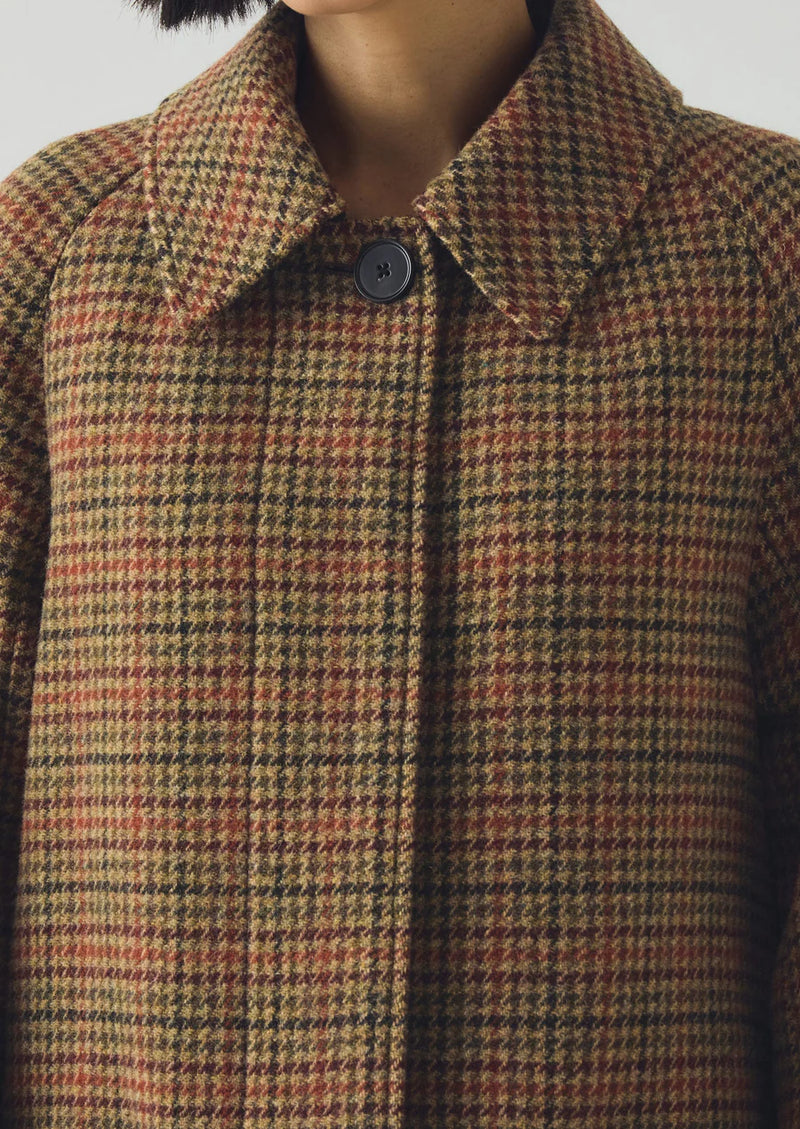 Vibrant Check Wool Coat, Multi