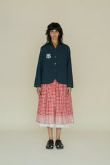 Gayle Reversible Skirt, Red Twist & Natural White