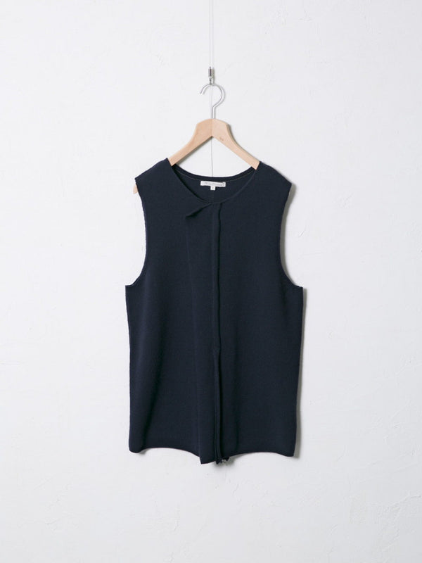 Knit Merino Wool Button Up Wrap Gilet 01