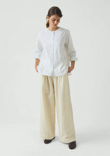 Round Neck Cotton Oxford Shirt