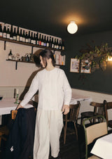 Round Neck Cotton Oxford Shirt