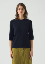 Half Sleeve Fine Wool Cashmere Sweater
