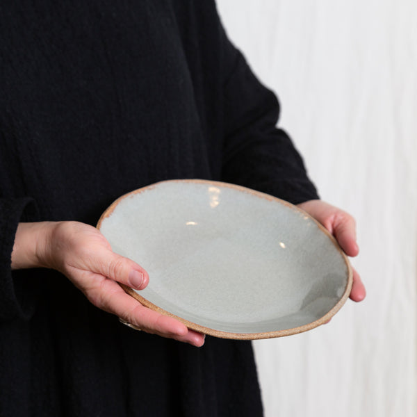 Colleen Hennessey Salad Plates in Shiny Gray or Matte Pale Gray Glaze