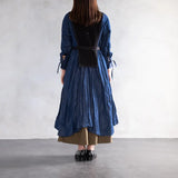 Last Flower Of The Afternoon Indigo Robe Shirt Dress